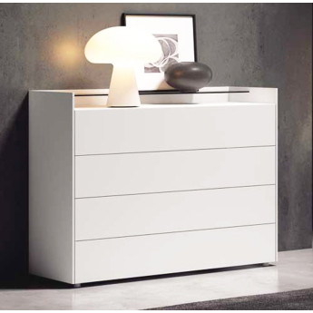 CÓMODA DE DORMITORIO CON 4 CAJONES DISEÑO MINIMALISTA Y FUNCIONAL