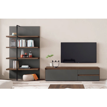 CONJUNTO DE MUEBLE TV Y ESTANTERÍA PARA SALONES Y COMEDORES MODERNOS