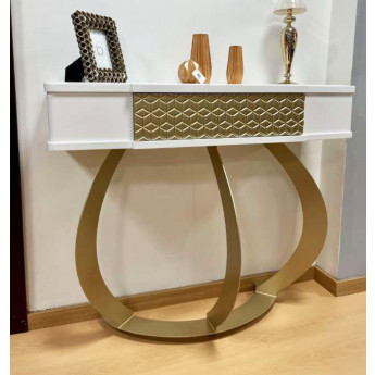 MUEBLE RECIBIDOR CONSOLA CON BASE DE DISEÑO Y 1 CAJÓN - DM