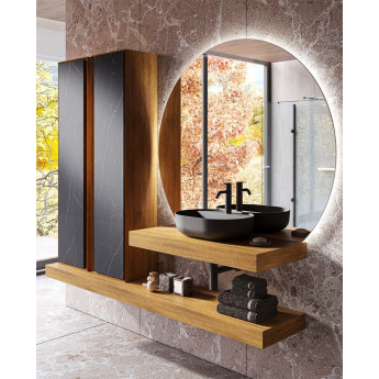 CONJUNTO DE BAÑO CON DOS PRÁCTICAS COLUMNAS DE ALAMACENAJE
