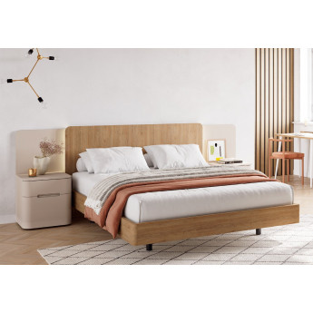 CONJUNTO DE DORMITORIO CON MESILLAS CON LAS ESQUINAS CURVADAS