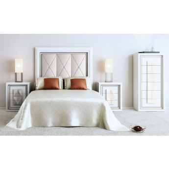 CONJUNTO MUEBLES DORMITORIO CABECERO TAPIZADO - PINO