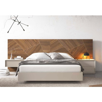 MUEBLES DE DORMITORIO CABECERO CON MARQUETERÍA Y DISEÑO MINIMALISTA