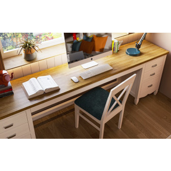 MESA ESCRITORIO CON 2 CAJONERAS CON 6 CAJONES EN MADERA
