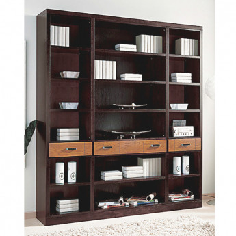 MUEBLE BIBLIOTECA CON BALDAS Y CAJONES MADERA - FRESNO