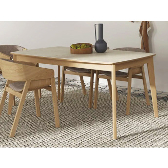 MESA DE COMEDOR DE ESTILO NÓRDICO CON OPCIÓN DE ENCIMERA PORCELÁNICA