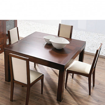 MESA DE COMEDOR EXTENSIBLE MADERA - NOGAL