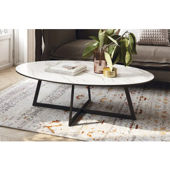 MESA DE CENTRO OVALADA IDEAL PARA SALONES CON MUEBLES DE DISEÑO