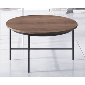 MESA DE CENTRO REDONDA DE DISEÑO MODERNO CON PATAS DE HIERRO - DM