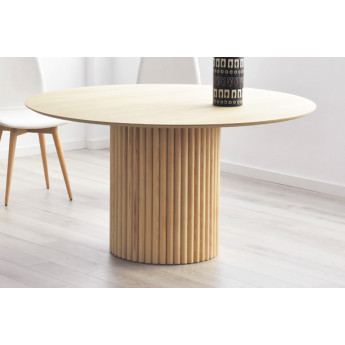 MESA DE COMEDOR REDONDA FIJA Y DE ESTILO NÓRDICO MADERA - ROBLE