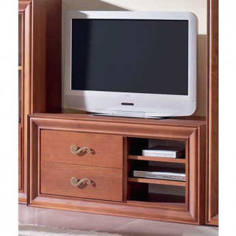 MUEBLE PARA TELEVISIÓN CON 2 CAJONES ESTILO CLÁSICO - PINO