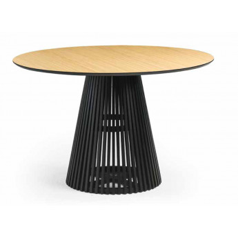 MESA DE COMEDOR REDONDA FIJA Y DE DISEÑO MODERNO MADERA - ROBLE