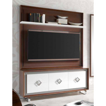 MUEBLE TELEVISIÓN CON PANEL Y ESTANTE MADERA - DM