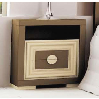 MESILLA DORMITORIO 2 CAJONES Y HUECO - PINO