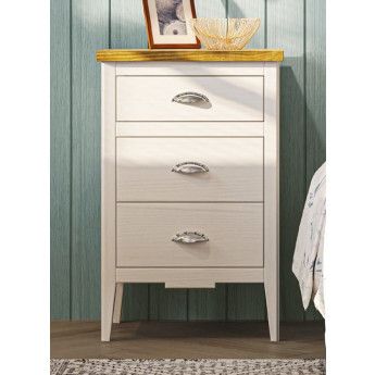 MESITA DE NOCHE CON 3 PRÁCTICOS CAJONES IDEAL PARA TU DORMITORIO