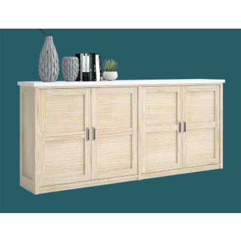 APARADOR MUEBLE AUXILIAR CON PUERTAS MADERA NATURAL SOSTENIBLE