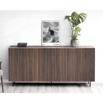 APARADOR DE DISEÑO MODERNO DE MADERA CON PATAS METÁLICAS - ROBLE