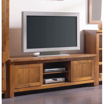 MUEBLE DE TELEVISIÓN BAJO CON PUERTAS CORREDERAS - PINO