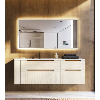 MUEBLE DE BAÑO MODERNO CON 4 CAJONES Y MÓDULO LATERAL CON ESTANTE