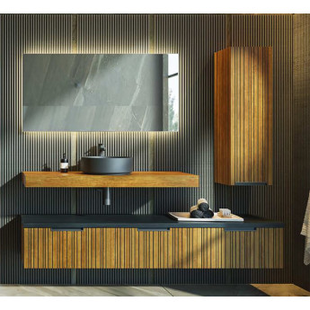 MUEBLE DE BAÑO DE DISEÑO MODERNO CON TRES CAJONES Y ENCIMERA DE MADERA