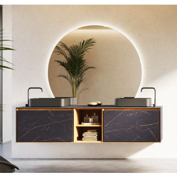MUEBLE DE BAÑO CON DOBLE SENO Y REVESTIMIENTO PORCELÁNICO RESISTENTE