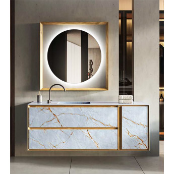 MUEBLE DE BAÑO DE DISEÑO CON REVESTIMIENTO DE MATERIAL PORCELÁNICO