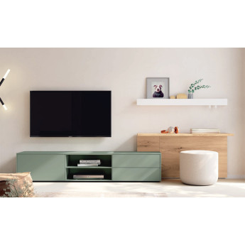 MUEBLE TV CON ESCRITORIO INTEGRADO PARA SALÓN DE DISEÑO MODERNO