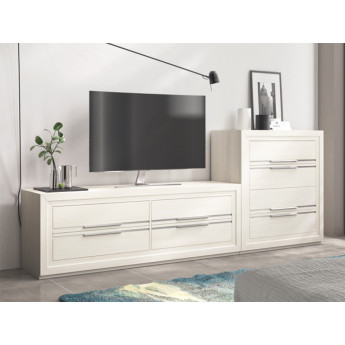 COMPOSICIÓN DE MUEBLE DE TV CON CAJONERA MADERA