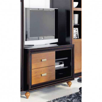 MUEBLE TELEVISIÓN CON 2 CAJONES MADERA - PINO