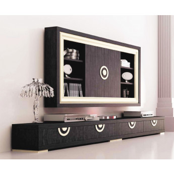 MUEBLE TELEVISIÓN PUERTAS CORREDERAS Y BAJO CON CAJONES