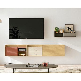 MUEBLE DE TELEVISIÓN COLGADO PARED DISEÑO MODERNO - DM