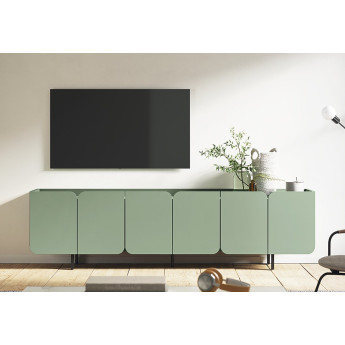MUEBLE DE TV MODERNO CON PUERTAS INSPIRADAS EN LA FLOR DEL TULIPÁN