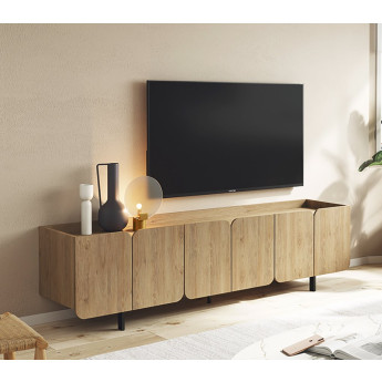 MUEBLE DE TELEVISIÓN DE DISEÑO CON PUERTAS CON ESQUINAS REDONDEADAS