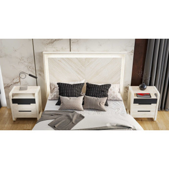 CONJUNTO DE DORMITORIO CON MESITAS NOCHE ESTRUCTURA MADERA