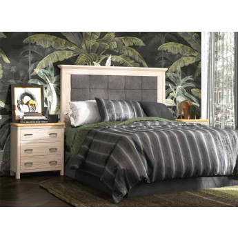 MUEBLES DE DORMITORIO CABECERO TAPIZADO Y MESITAS DE NOCHE