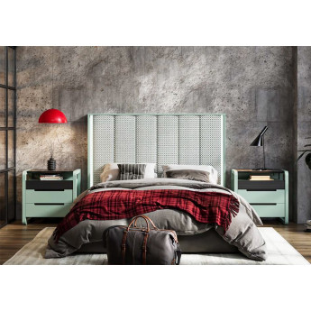 DORMITORIO CONTEMPORÁNEO MODULAR CON CABECERO TAPIZADO