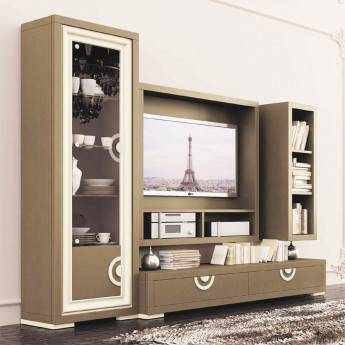 COLECCIÓN DE MUEBLES DE SALÓN CON VITRINA