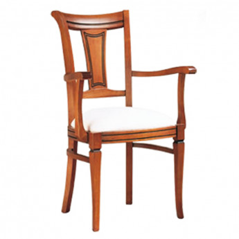 SILLÓN MODELO ALHAMBRA CON ASIENTO PRETAPIZADO - PINO