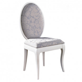 SILLA CLÁSICA CON RESPALDO OVALADO Y TAPIZADO - PINO