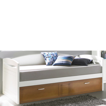CAMA NIDO JUVENIL CON 2 CAMAS Y CON RESPALDO MADERA - HAYA