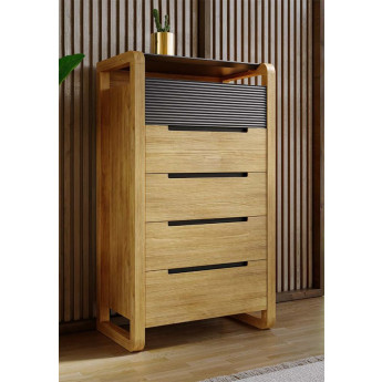 SINFONIER CON ESTRUCTURA DE MADERA MACIZA Y CINCO CAJONES