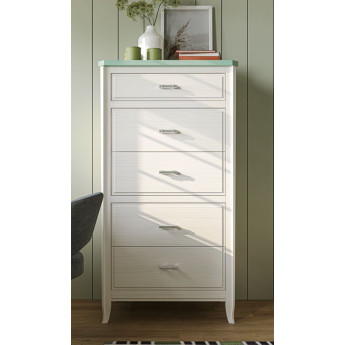 SINFONIER CON 5 CAJONES GRANDES DORMITORIO MADERA NATURAL DE PINO