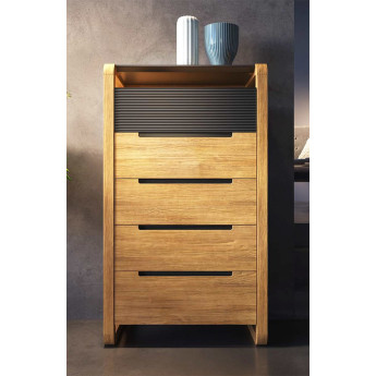 SINFONIER CON ESTRUCTURA DE MADERA MACIZA Y CINCO CAJONES