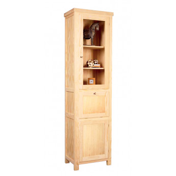 VITRINA CON 2 PUERTAS Y MINIBAR MADERA - PINO