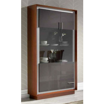 VITRINA MODERNA PUERTA MADERA Y CRISTAL Y 1 CAJÓN - DM