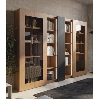 ESTANTERIA MODULAR DISEÑO CONTEMPORANEO PANEL CENTRAL ACANALADO