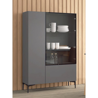 VITRINA VAJILLERO DE ESTILO INDUSTRIAL CON PUERTA DE CRISTAL