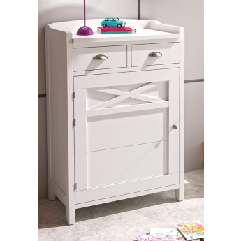 MUEBLE ZAPATERO CON PUERTA Y 2 CAJONES EN MADERA NATURAL