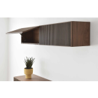 Mueble alto colgado 2 puertas abatibles estriadas madera nogal colección Nordic
