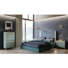 Conjunto dormitorio con sinfonier verde salvia 5 cajones